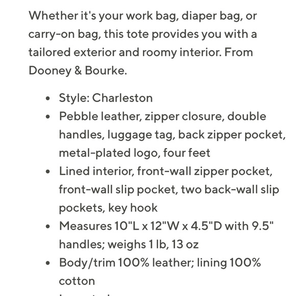 Dooney & Bourke Pebble Grain Leather Charleston Shopper - Midnight Blue - Picture 13 of 13